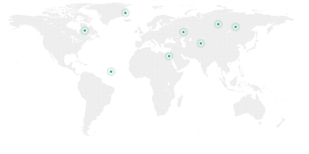 World map showing Inedge Power project markets
