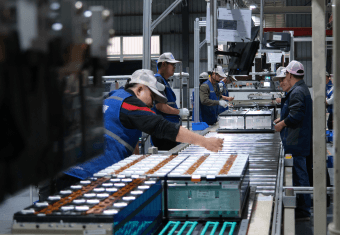 Battery module assembly line