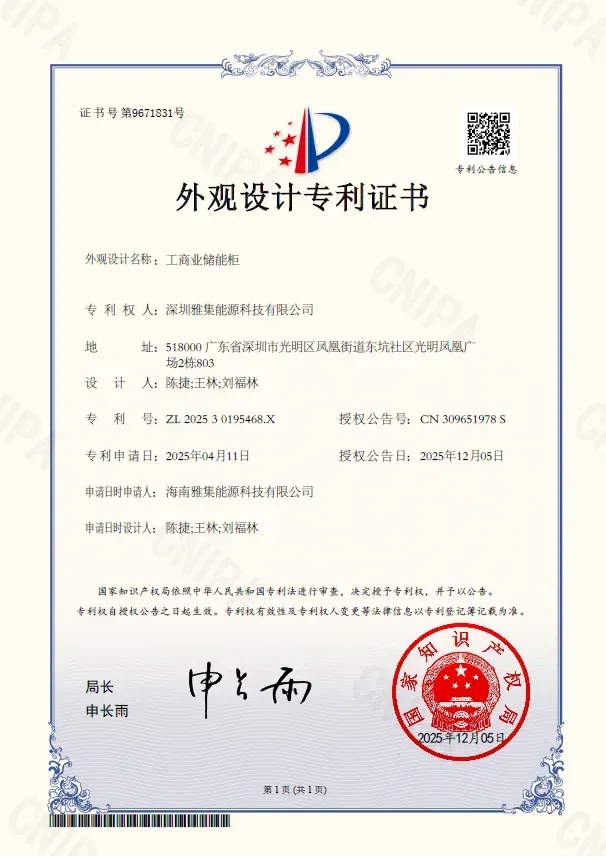 Inedge Power certificate 4