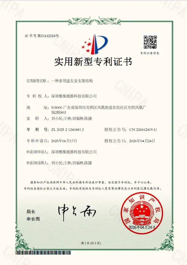 Inedge Power certificate 8